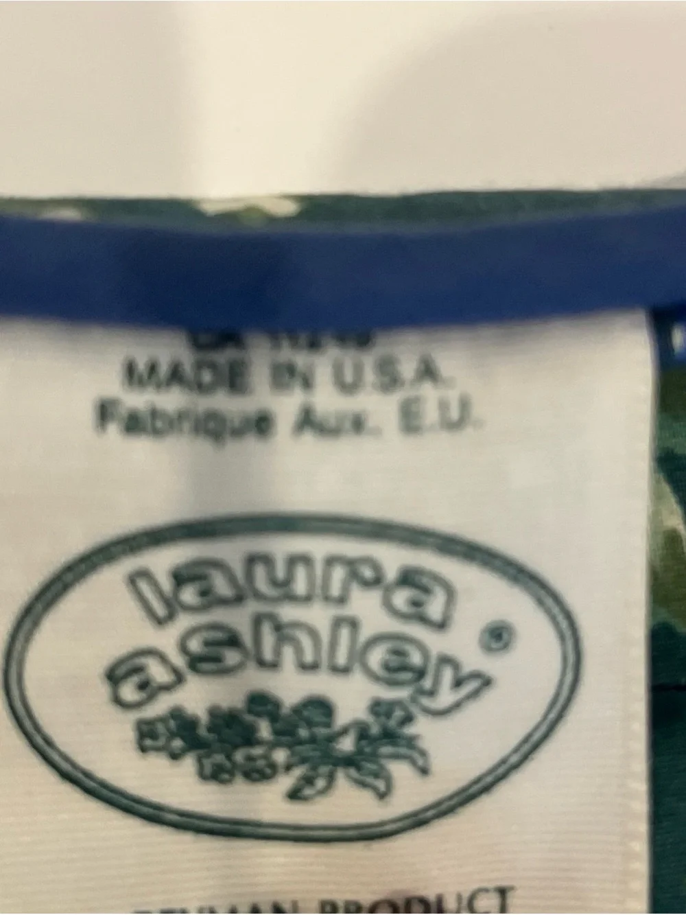 Vintage Laura Ashley Bramble Berry Pillow Sham Green Blue Lavender Floral Single